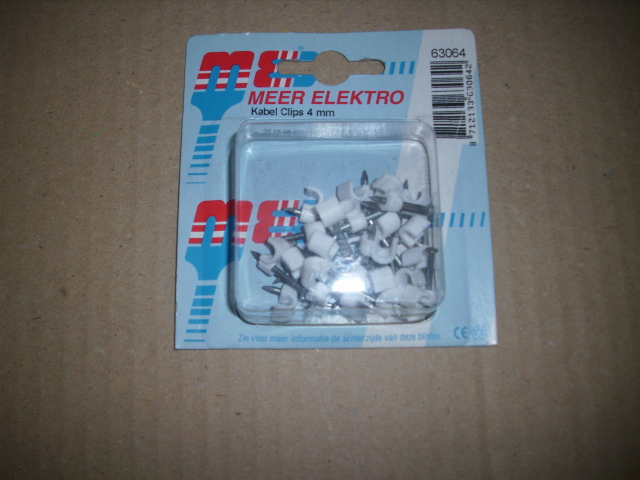 kabelclips 4mm rond WIT (meer electro)